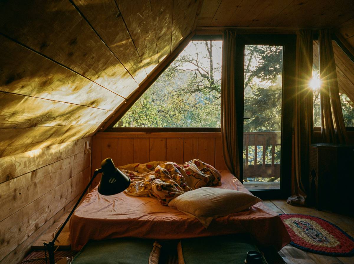 A person peacefully sleeping in a dark, cool room with blackout curtains—sleep helping mental health through optimal environment